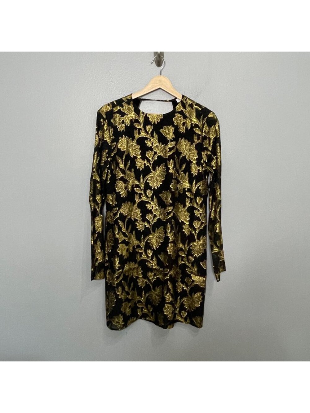EQUIPMENT metallic open back long sleeve dress size S